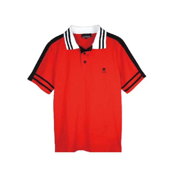 好爸爸服飾紅色翻領短袖 Polo 衫 Goodbaba Red Short Sleeve Polo Turn-Down Collar