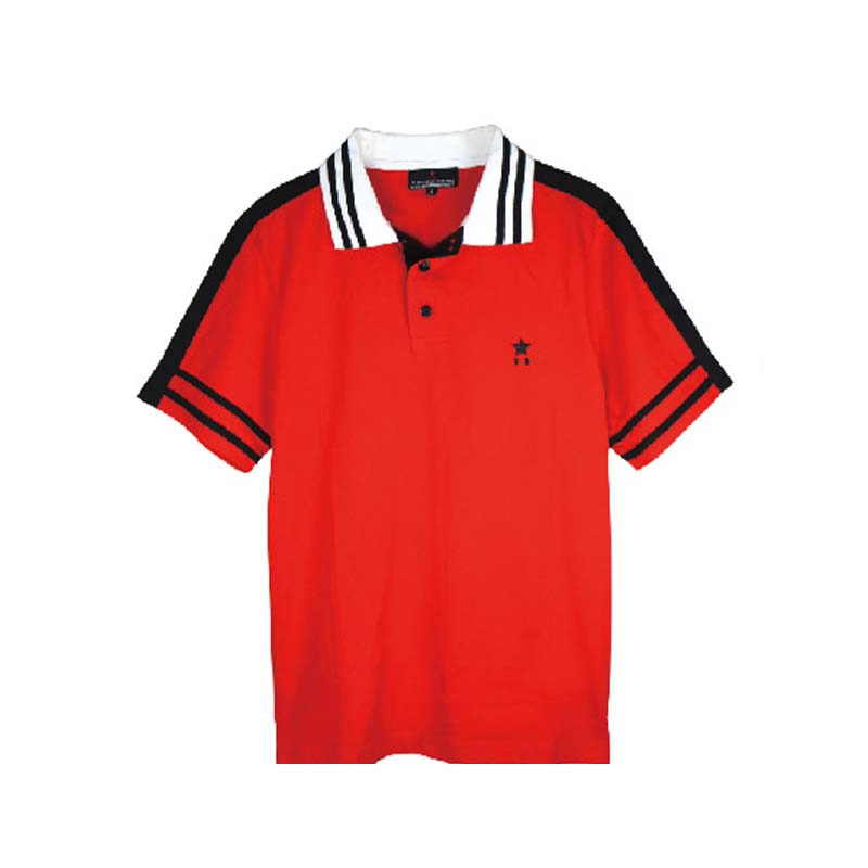 好爸爸服飾紅色翻領短袖 Polo 衫 Goodbaba Red Short Sleeve Polo Turn-Down Collar