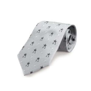 Tie in Grey Silver w Goodbaba Trademark 銀灰星星領帶