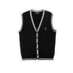 好爸爸服飾黑色 V領開襟外套(背心) Goodbaba Men's Vest in Black